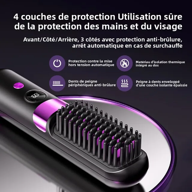 Cordless Hair Straightening Brush — Silky Hair in 10 Min 2