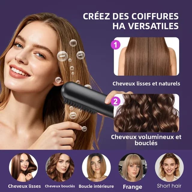Cordless Hair Straightening Brush — Silky Hair in 10 Min 4